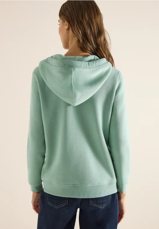 Lässige Kapuzenjacke mit Reißverschluss und Kordelzug