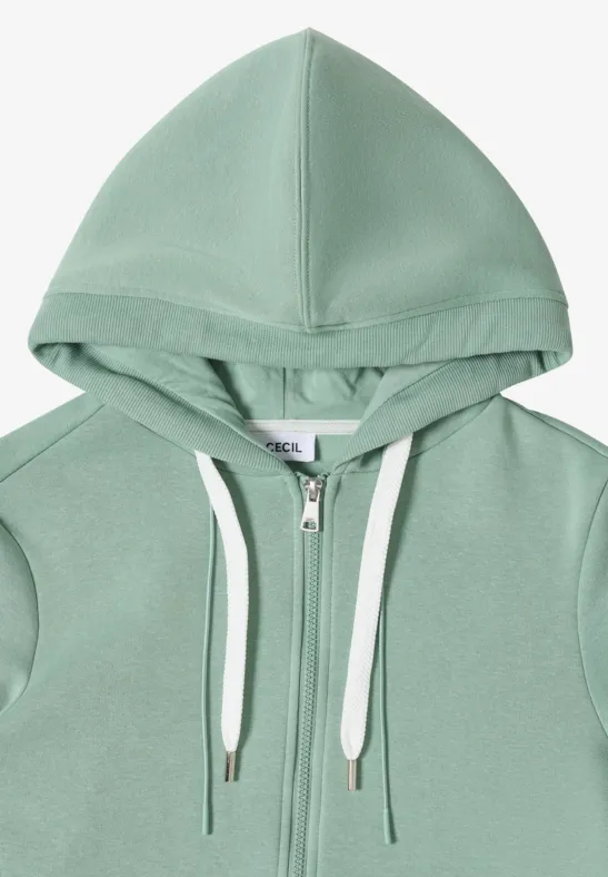 Lässige Kapuzenjacke mit Reißverschluss und Kordelzug