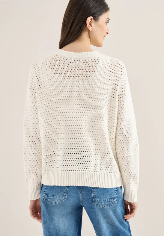 Gehäkelte Strickjacke mit Reißverschluss