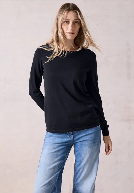 Damen Feinstrick Langarm Pullover