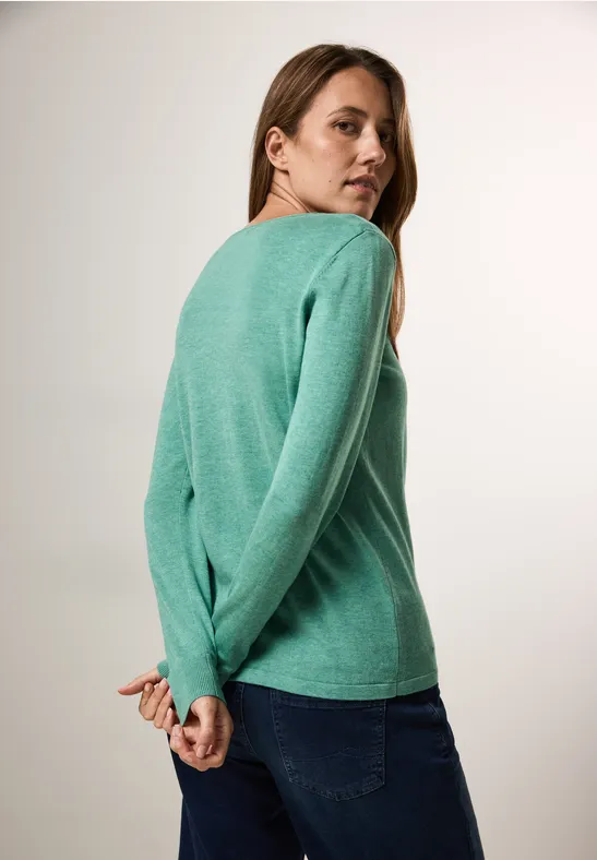 Klassischer Feinstrickpullover mit Rundhalsausschnitt
