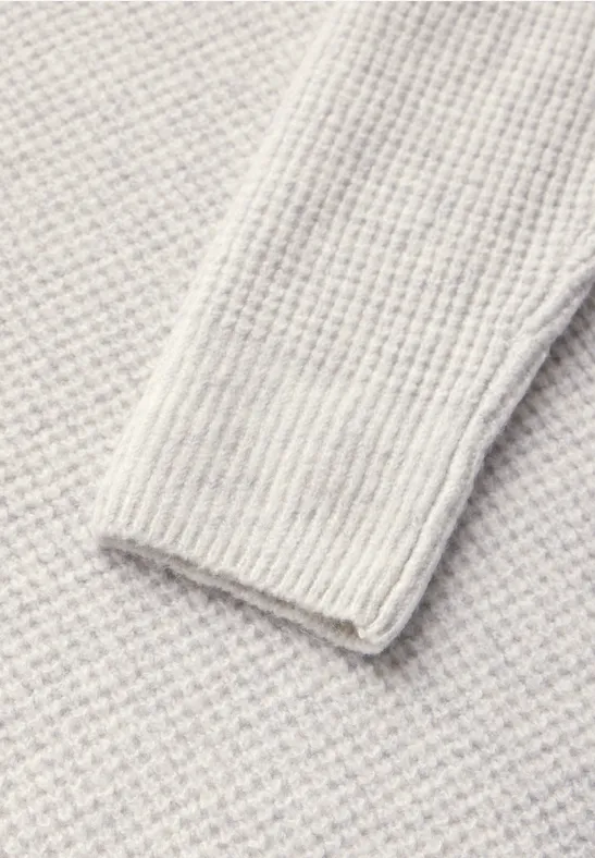 Strukturierter Strick-Rollkragenpullover