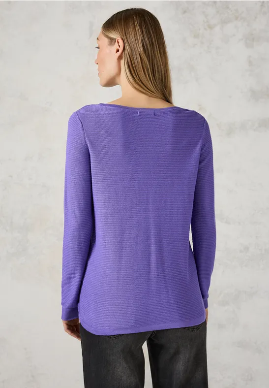 Feinstrickpullover mit Tunnelzug am Saum