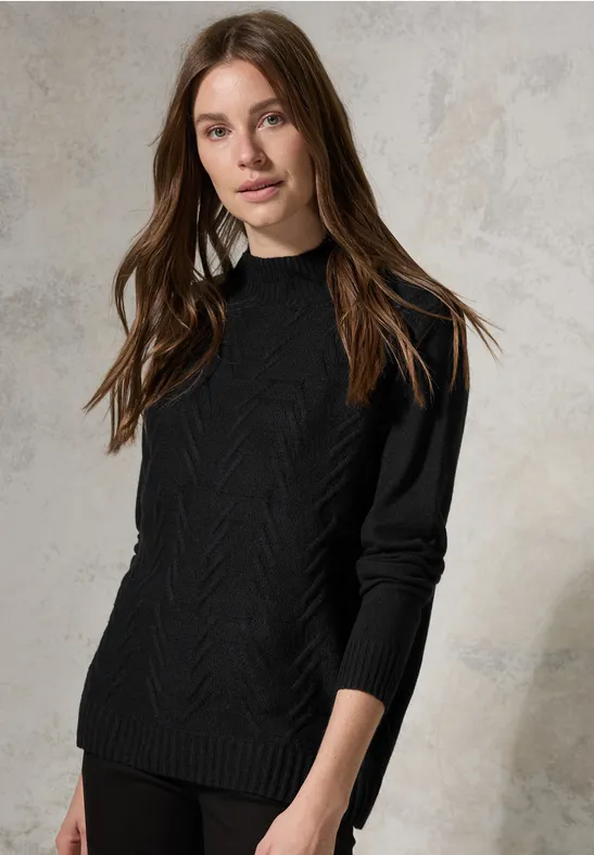 Damen Jacquard Rollkragenpullover