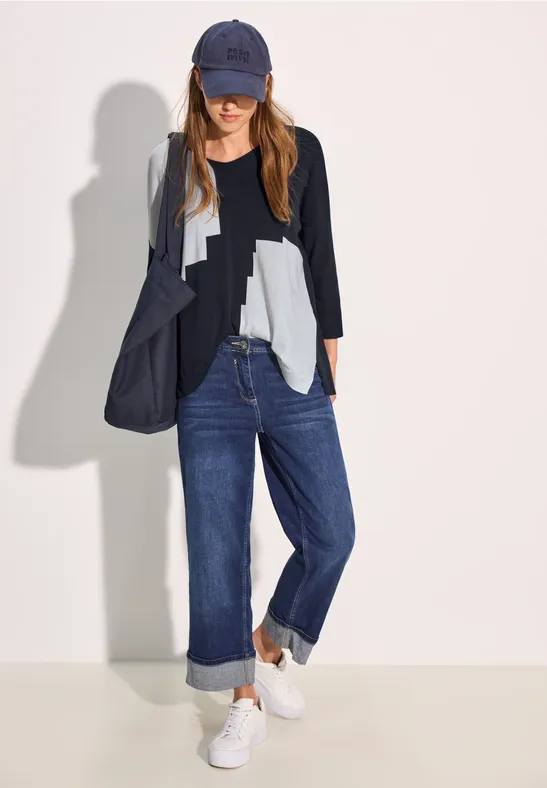 Damen Oversize Strickpullover mit Intarsienmuster