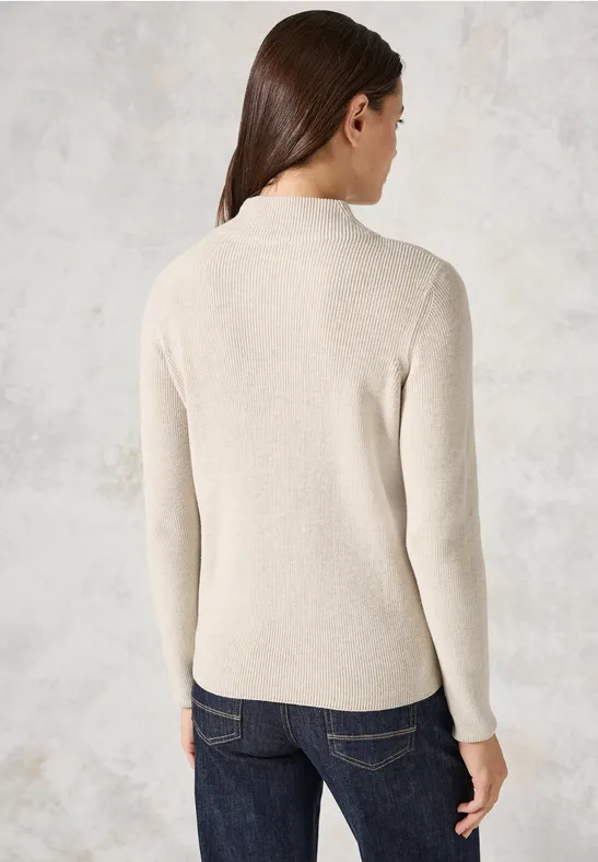 Gerippter Rollkragenpullover