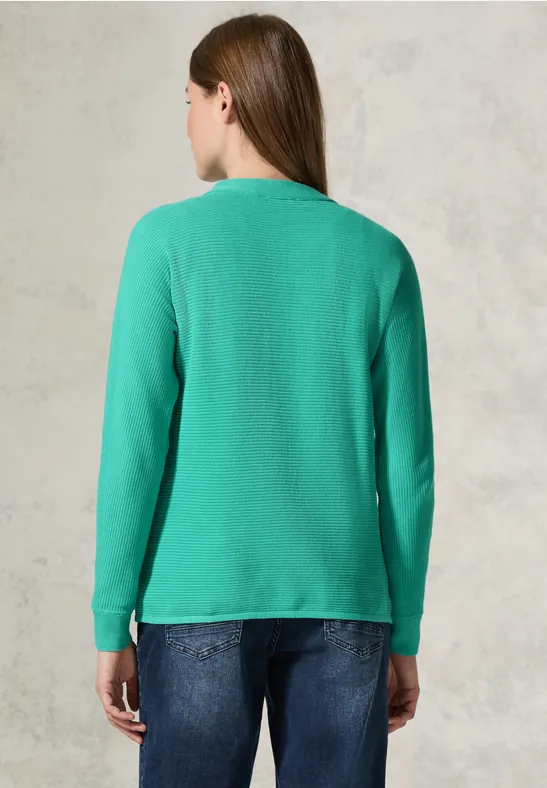Pullover mit Strukturmix und Fledermausärmeln