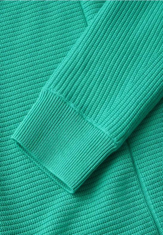 Pullover mit Strukturmix und Fledermausärmeln