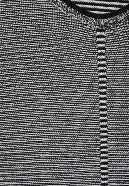 Gestreiftes Feinstrick Langarmshirt