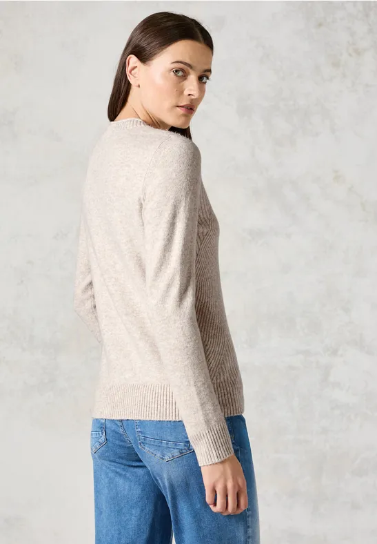 Strukturierter Strickpullover aus Baumwollmischung