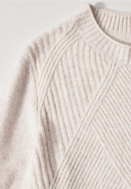 Strukturierter Strickpullover aus Baumwollmischung