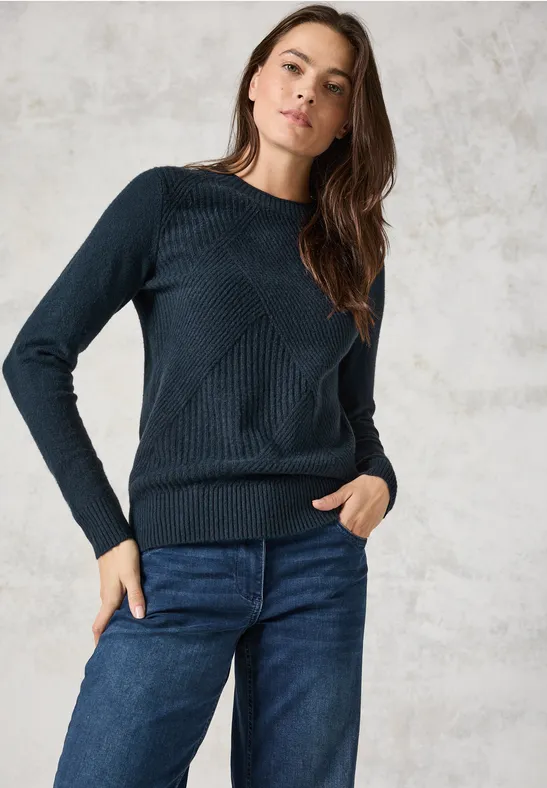 Vielseitiger Feinstrickpullover aus Baumwollmischung