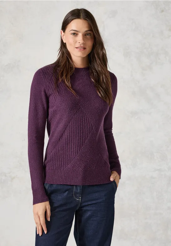 Eleganter Feinstrick-Pullover mit Strukturmuster