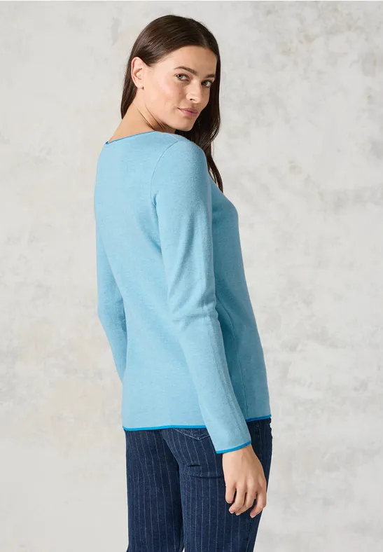 Feiner Strickpullover aus Baumwolle für Damen