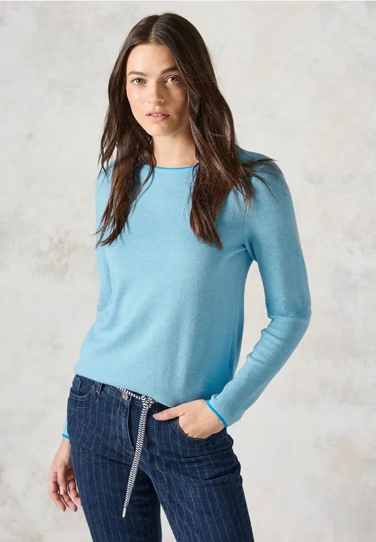 Feiner Strickpullover aus Baumwolle für Damen