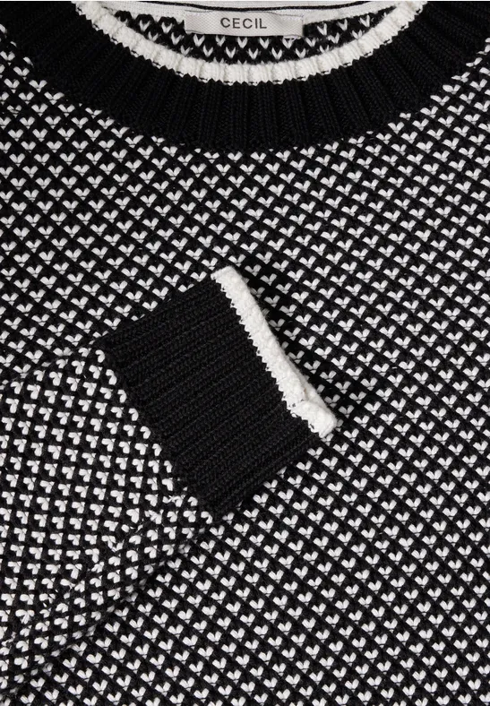 Gemusterter Strickpullover mit Grafikmuster