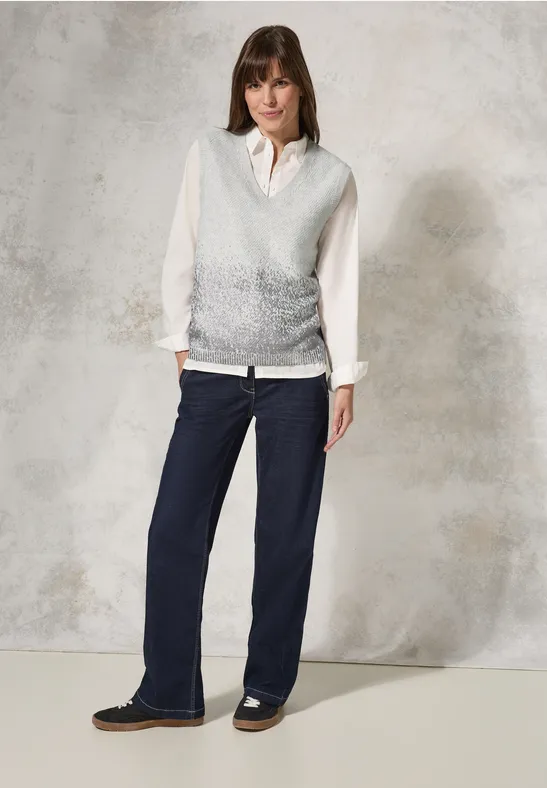 Stilvoller Strickweste mit Ombre-Print