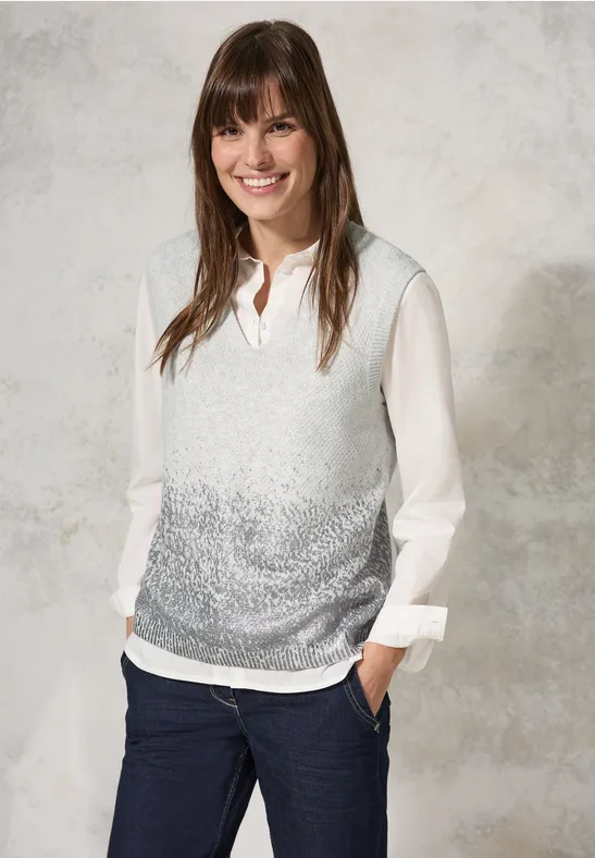 Stilvoller Strickweste mit Ombre-Print