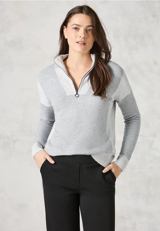 Colorblock Troyer Pullover