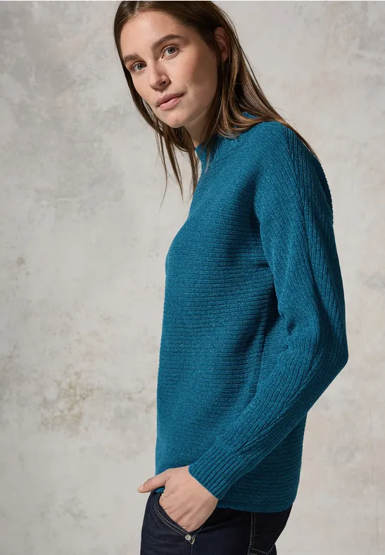 Strukturierter Chenille Rollkragenpullover