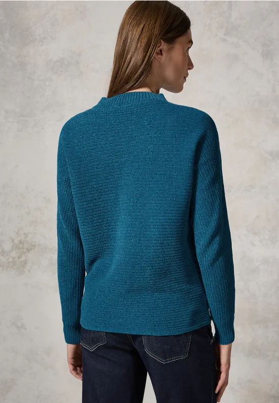 Strukturierter Chenille Rollkragenpullover