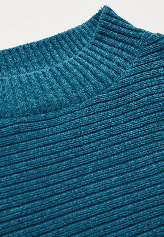 Strukturierter Chenille Rollkragenpullover