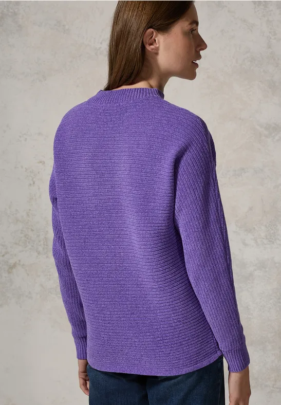 Damen Chenille Rippstrick Rollkragenpullover