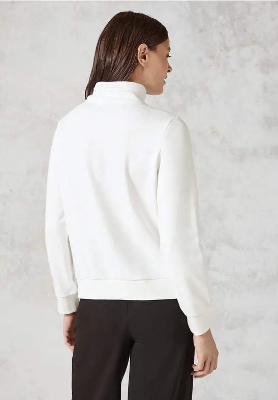Damen-Pullover-Sweatshirt mit Reißverschlussdetail