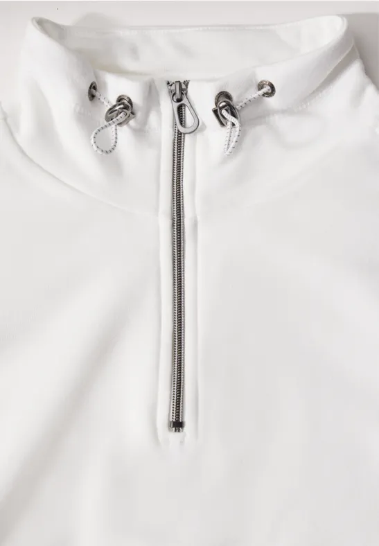 Damen-Pullover-Sweatshirt mit Reißverschlussdetail