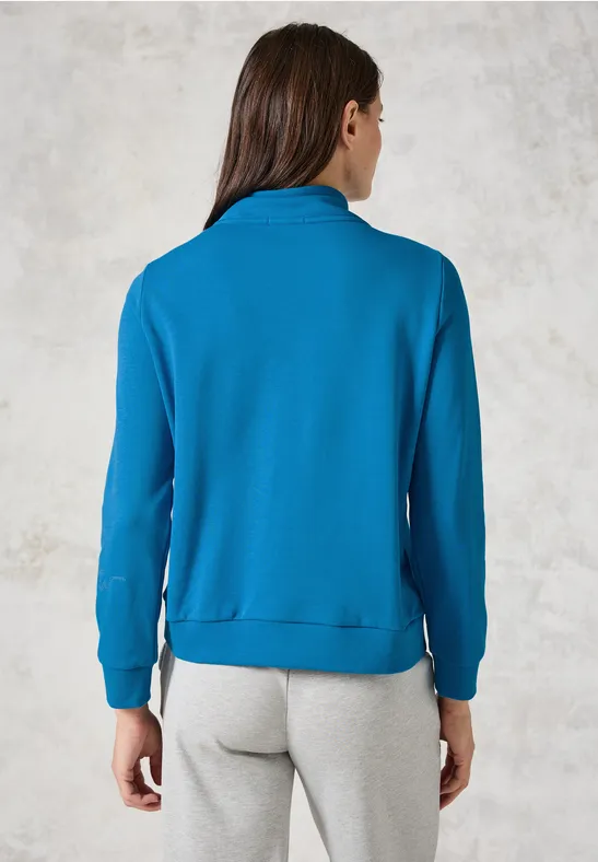 Damen-Pullover-Sweatshirt mit halbem Reißverschluss
