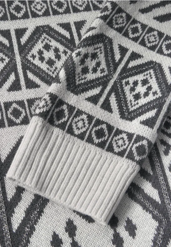 Jacquard Strickpullover mit geometrischem Muster