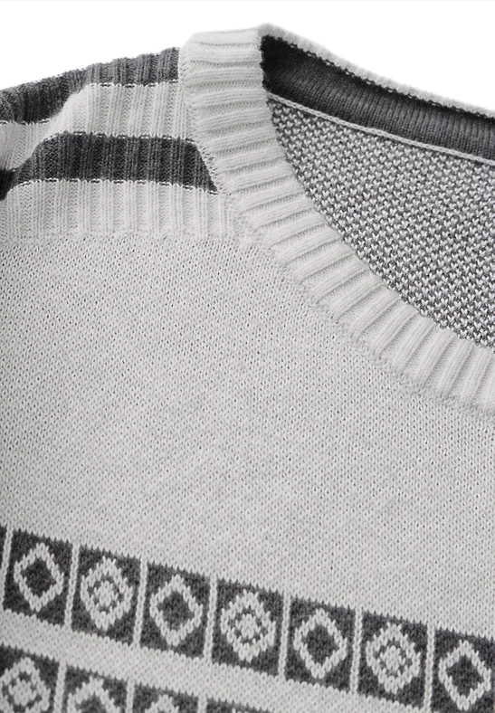 Jacquard Strickpullover mit geometrischem Muster