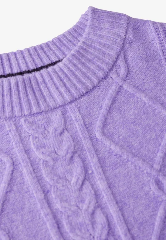 Feinstrick Pullover mit Zopfmuster
