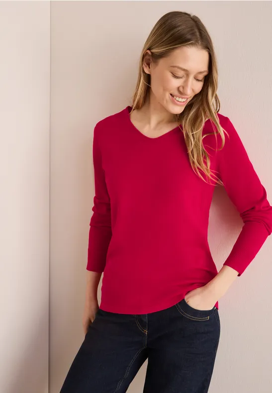 Feinstrickpullover aus Baumwollmischung