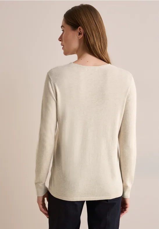 Damen Feinstrick V-Ausschnitt Pullover
