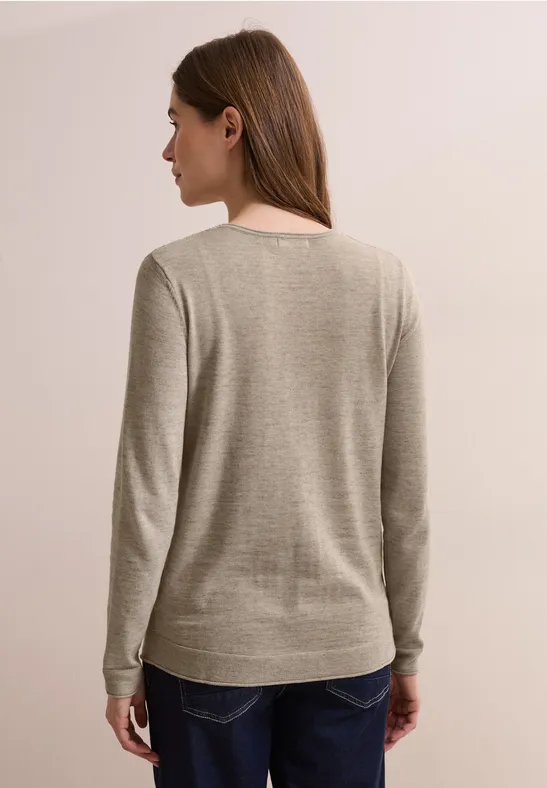 Damen Struktur Strickpullover Oberteil