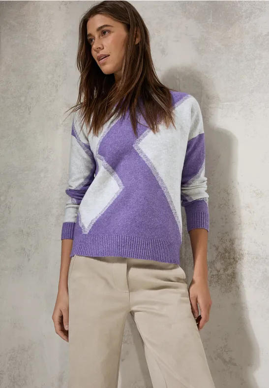 Strickpullover mit geometrischem Muster