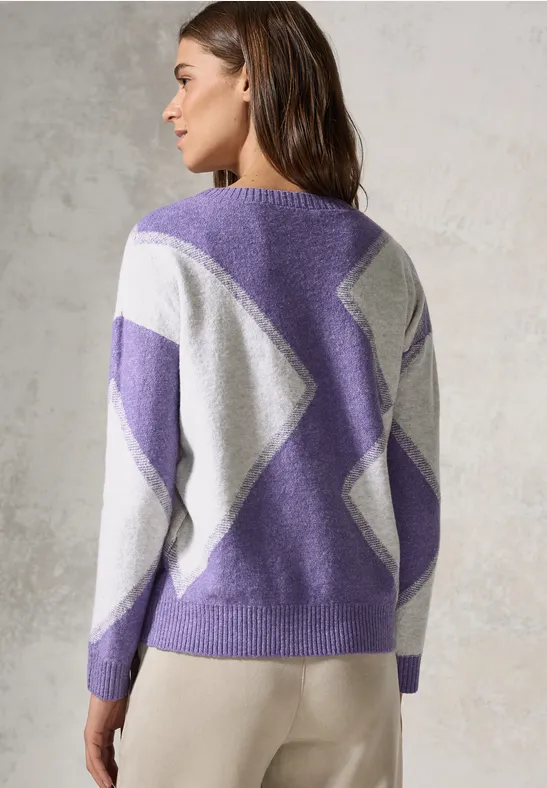 Strickpullover mit geometrischem Muster