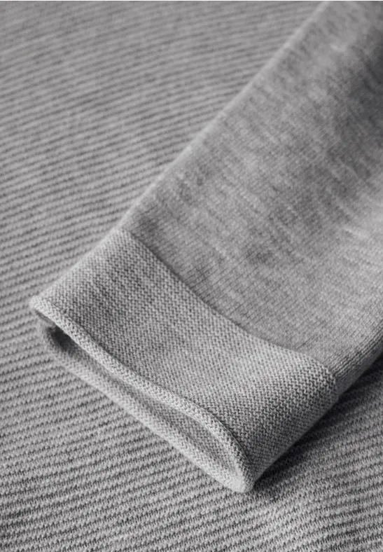 Strukturierter Strickpullover mit langen Ärmeln