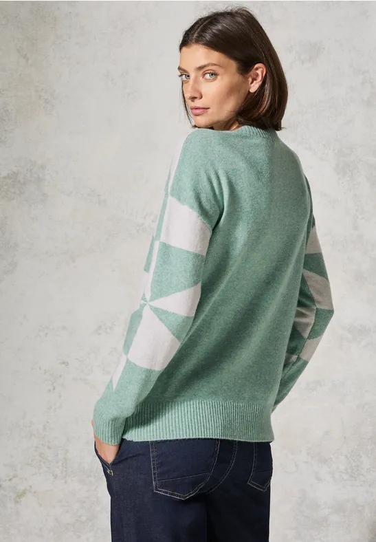 Strickpullover mit Geometrischem Muster