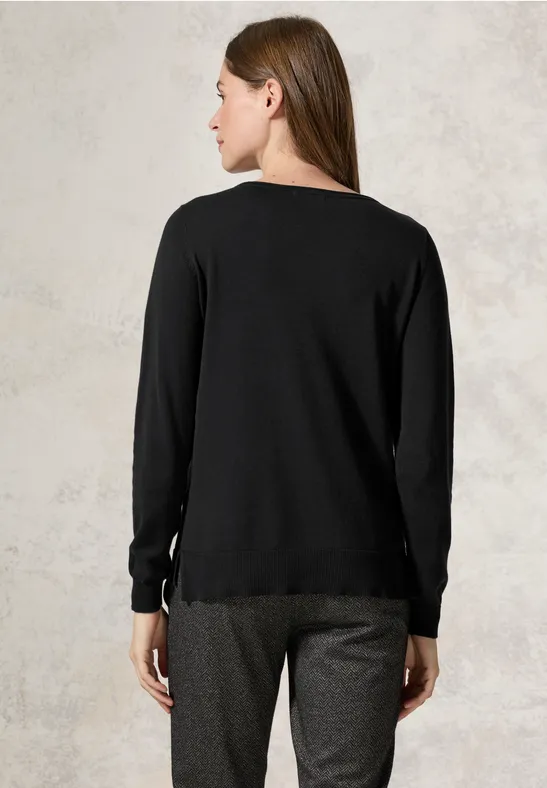 Eleganter Feinstrickpullover mit Glitzerdetails