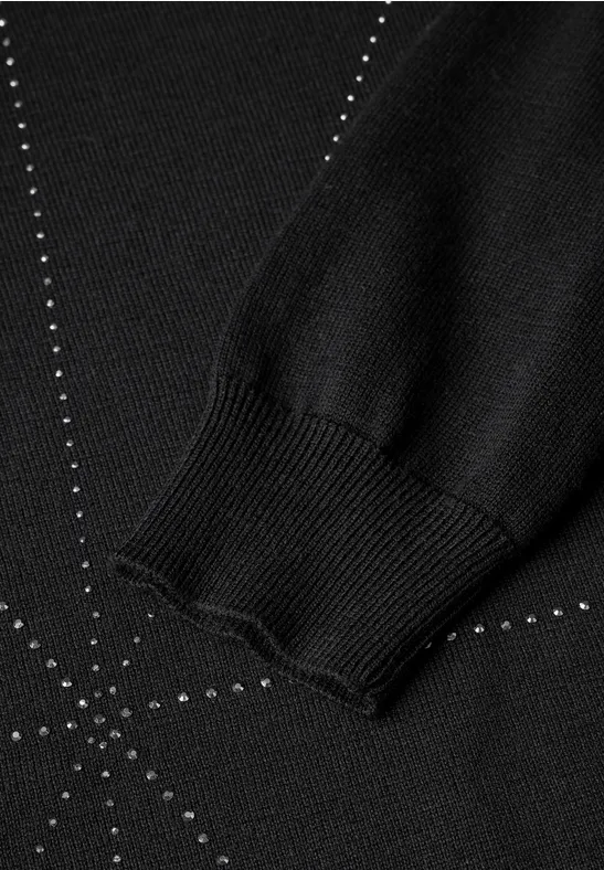 Eleganter Feinstrickpullover mit Glitzerdetails