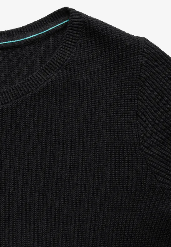 Klassischer Rippstrick Pullover mit langen Ärmeln