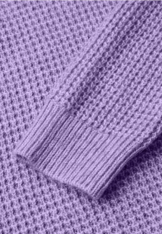 Strukturierter Baumwoll-Rollkragenpullover