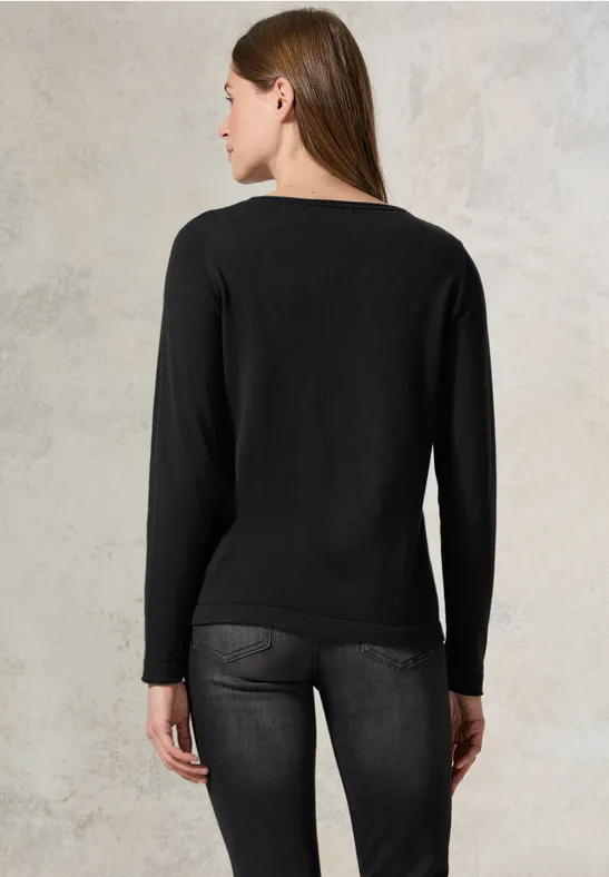 Feinstrickpullover mit Glitzerdetails