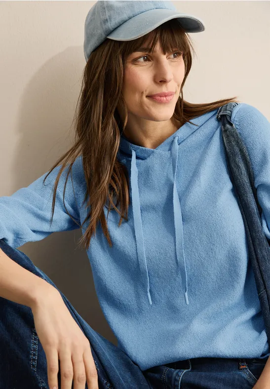 Damen Strick Hoodie Pullover