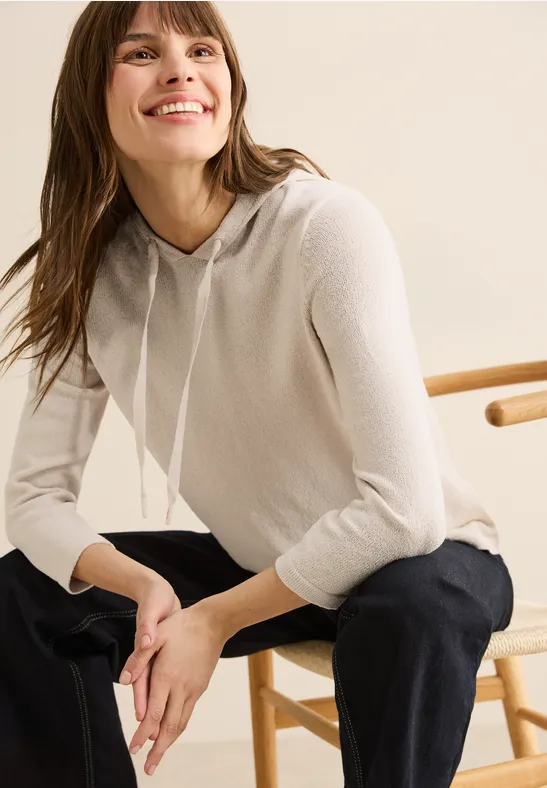 Lässiger Kapuzenpullover mit Viskosemischung