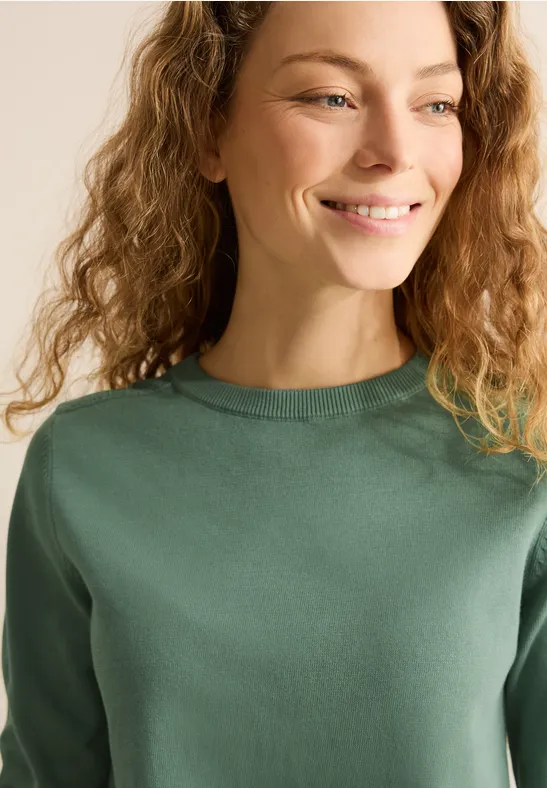 Feinstrickpullover mit Mesh-Detail für Damen