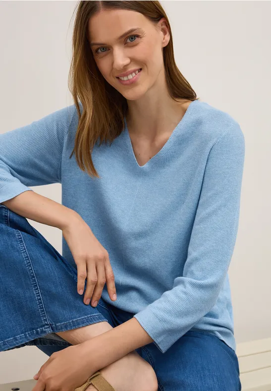 Klassischer V-Ausschnitt Strickpullover