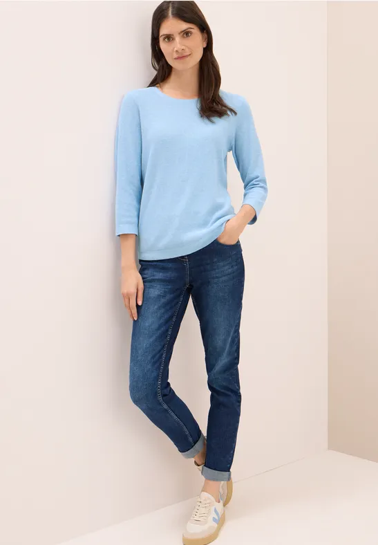 Feiner Struktur-Baumwollmischpullover